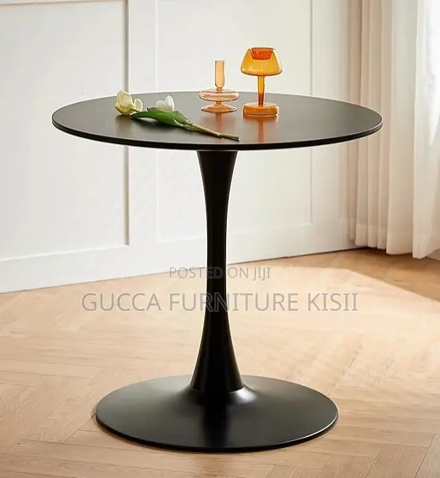 Black 4 Seater Dining Round Table