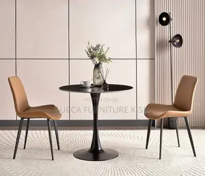 Black 4 Seater Dining Round Table