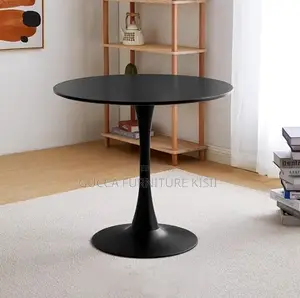 Black 4 Seater Dining Round Table