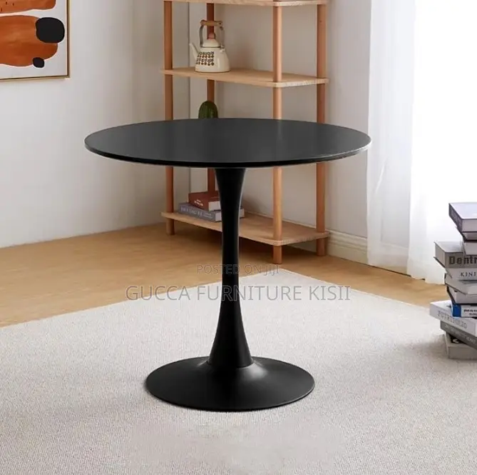Black 4 Seater Dining Round Table