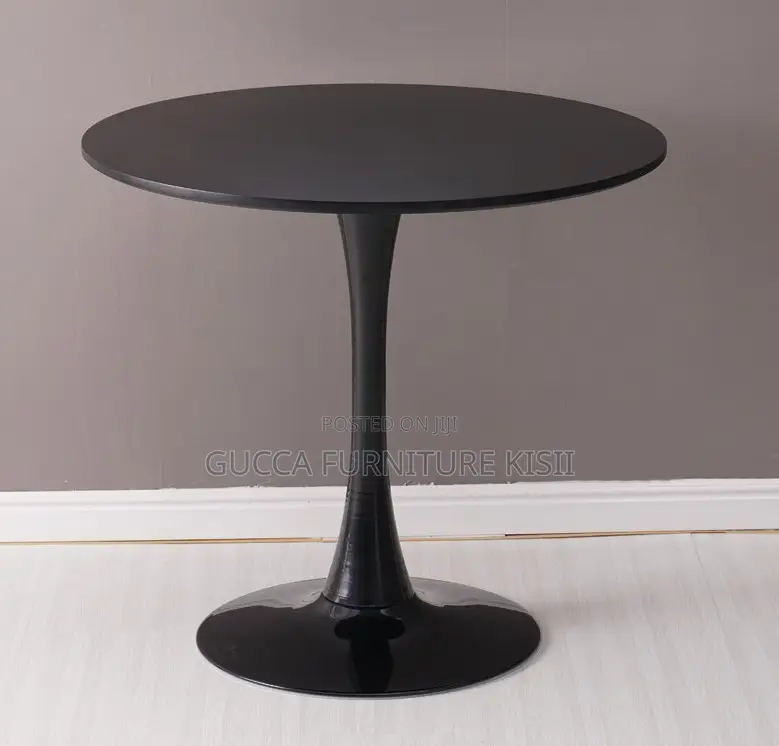 Black 4 Seater Dining Round Table