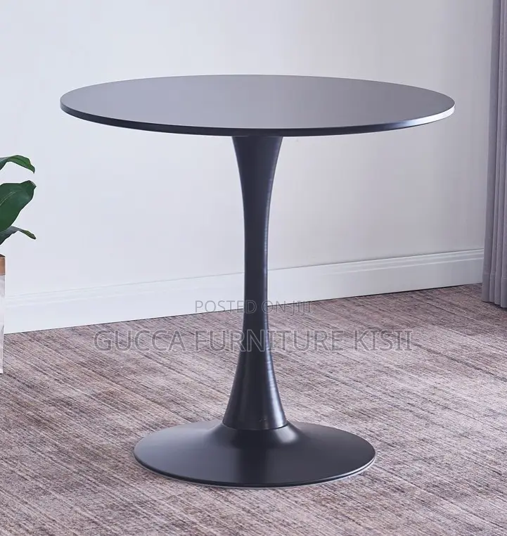 Black 4 Seater Dining Round Table