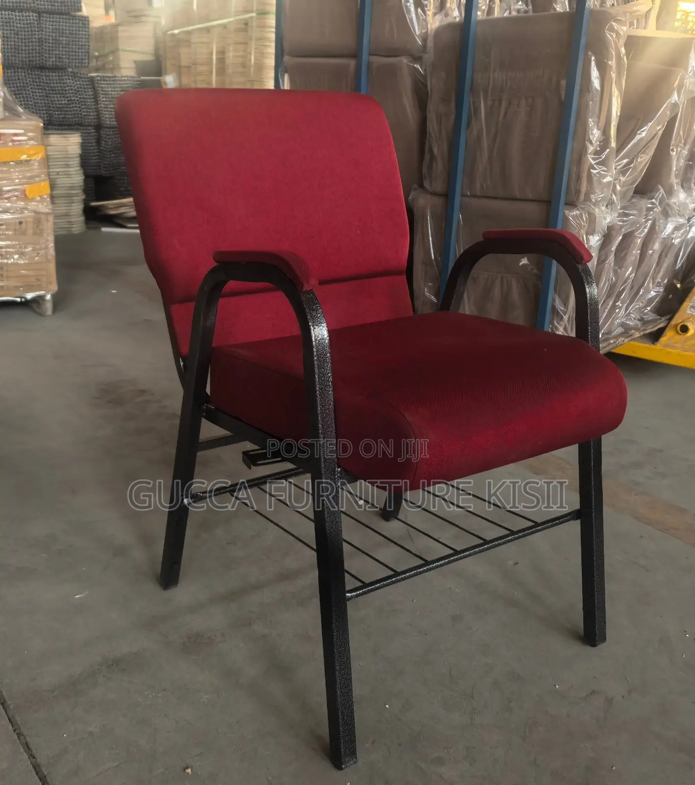 Red Stackable Event Chair With Armrest