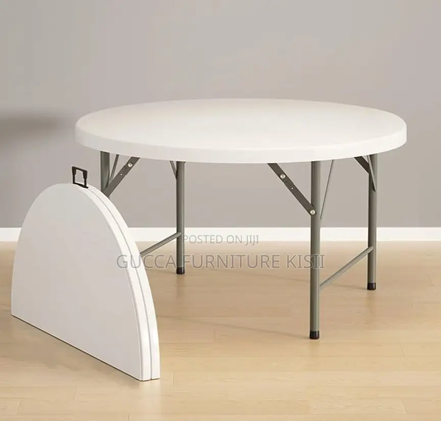 White 150cm Foldable Round Patio Table