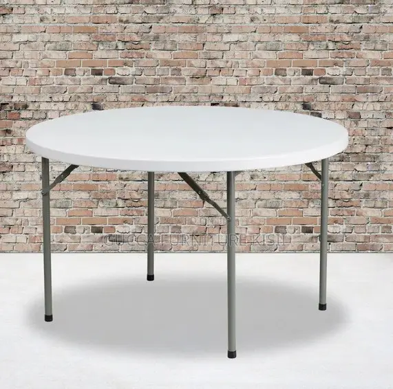White 150cm Foldable Round Patio Table