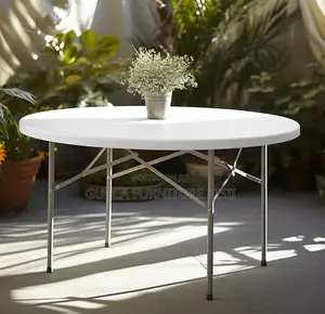 White 150cm Foldable Round Patio Table