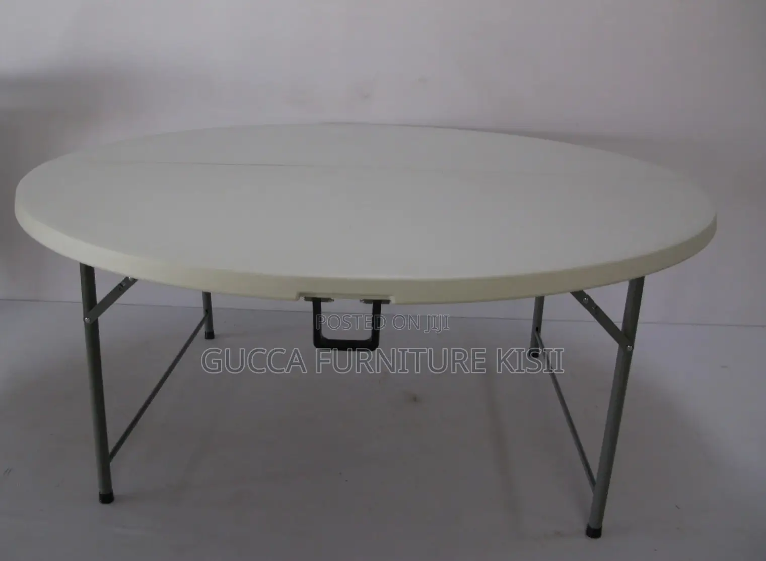 White 150cm Foldable Round Patio Table