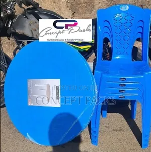 4 Armless Chairs + 1 Round Table Set