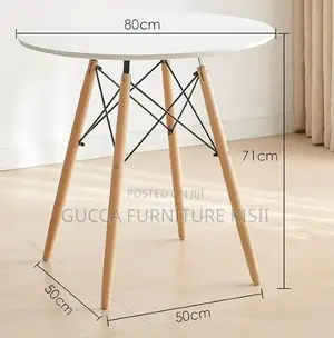 4 Legged Round Dining Table (White)