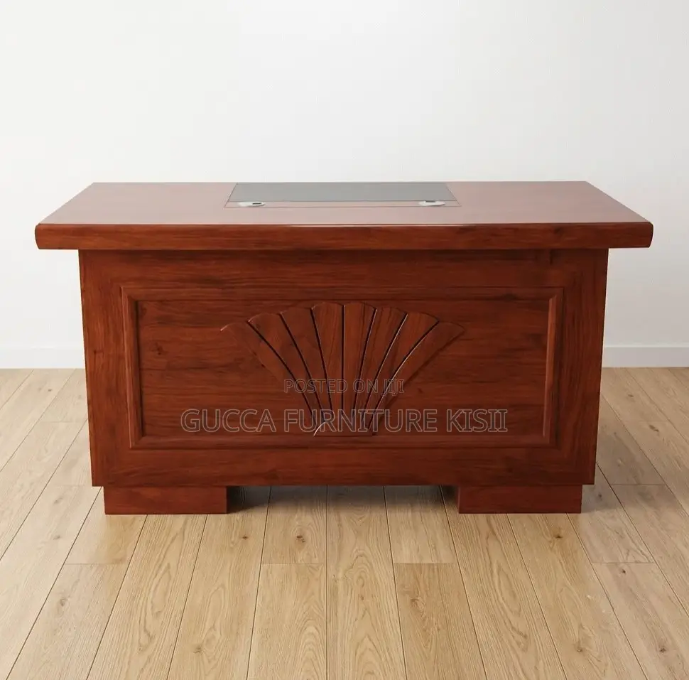 Rectangular1.2m Mahogany Desk With Mahogany Laminate