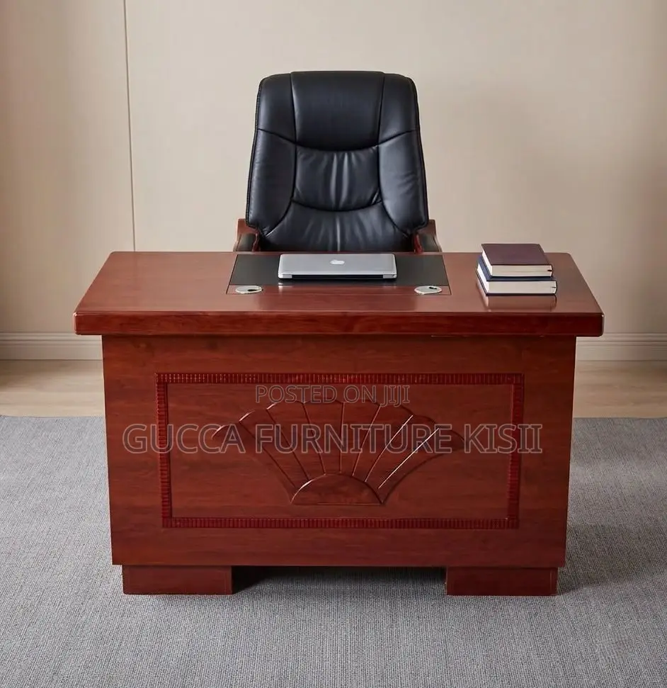 Rectangular1.2m Mahogany Desk With Mahogany Laminate