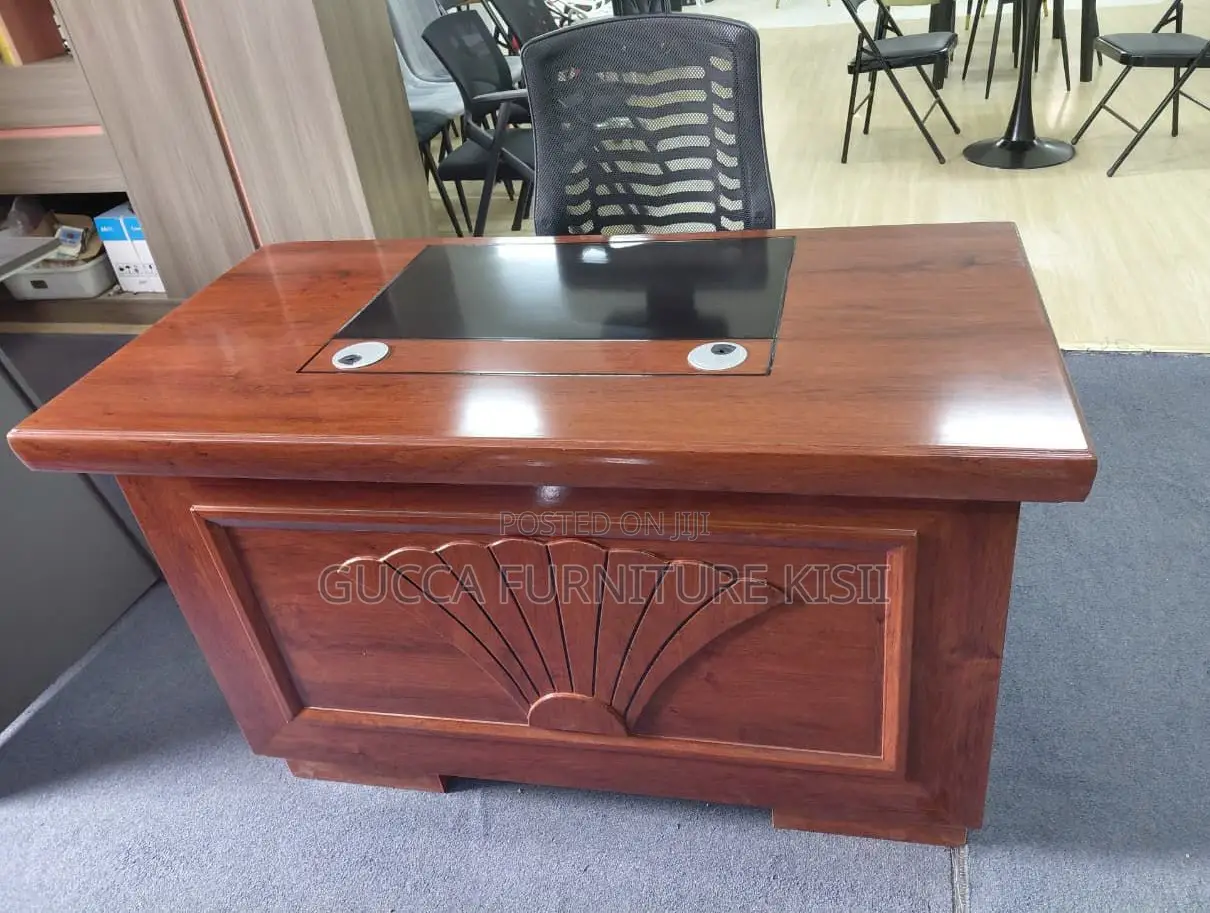 Rectangular1.2m Mahogany Desk With Mahogany Laminate