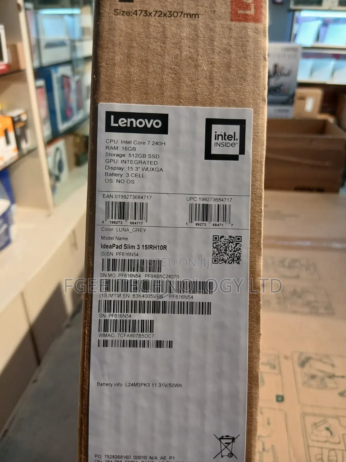 New Laptop Lenovo Ideapad 3 16GB Intel Core i7 SSD 512GB