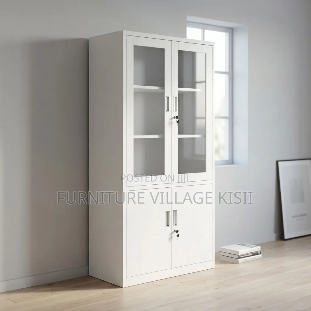 Half Glass Metallic Filing Cabinet