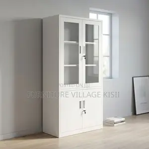 Half Glass Metallic Filing Cabinet