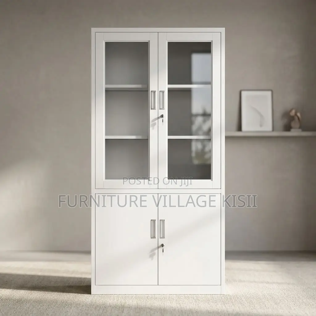 Half Glass Metallic Filing Cabinet