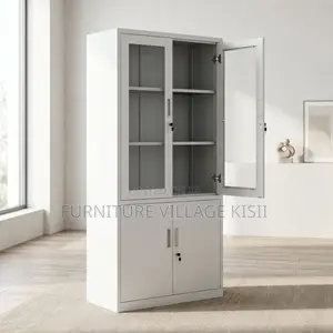 Half Glass Metallic Filing Cabinet