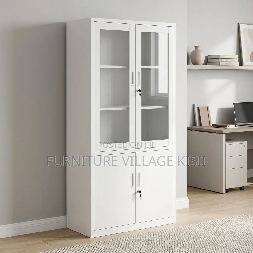 Half Glass Metallic Filing Cabinet
