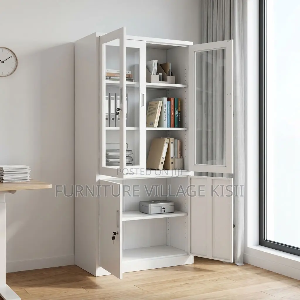 Half Glass Metallic Filing Cabinet