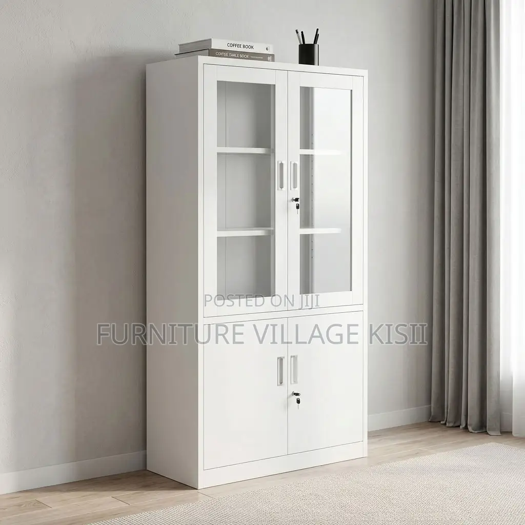 Half Glass Metallic Filing Cabinet