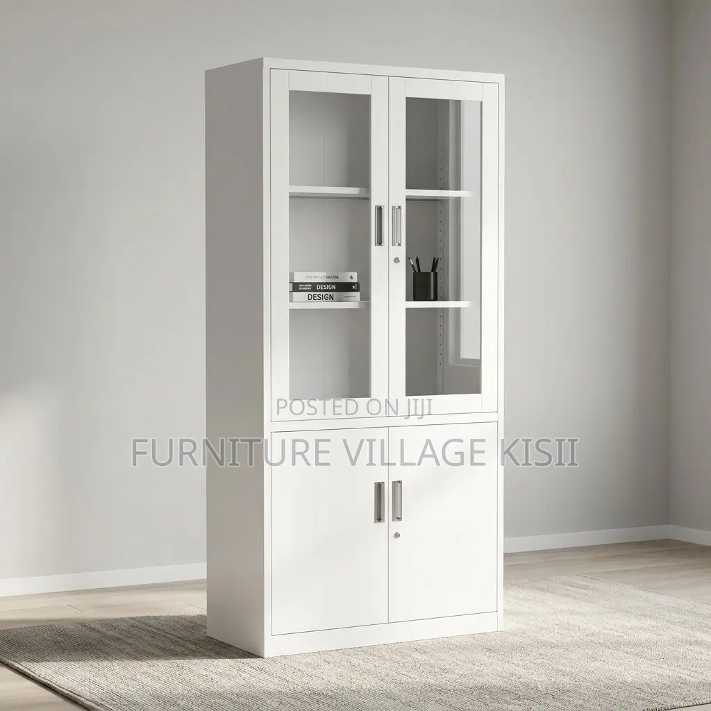Half Glass Metallic Filing Cabinet