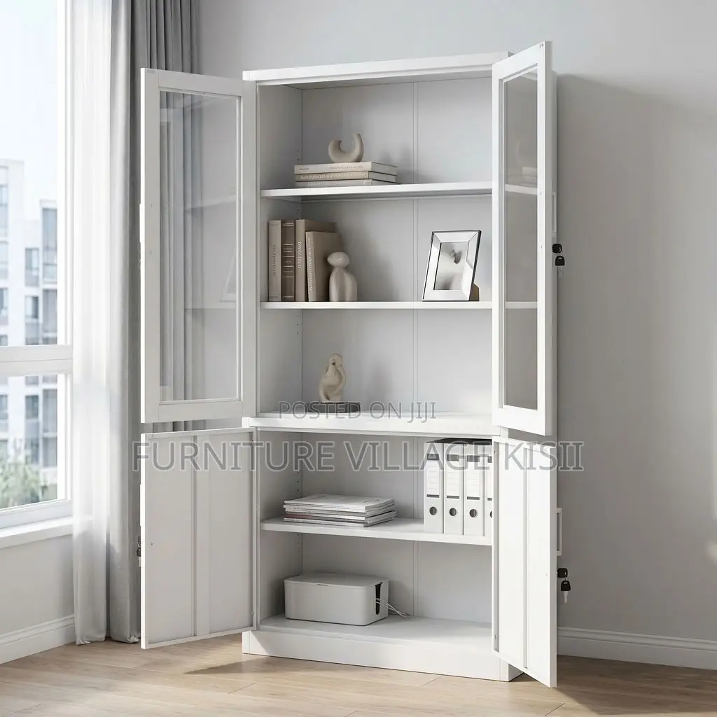 Half Glass Metallic Filing Cabinet
