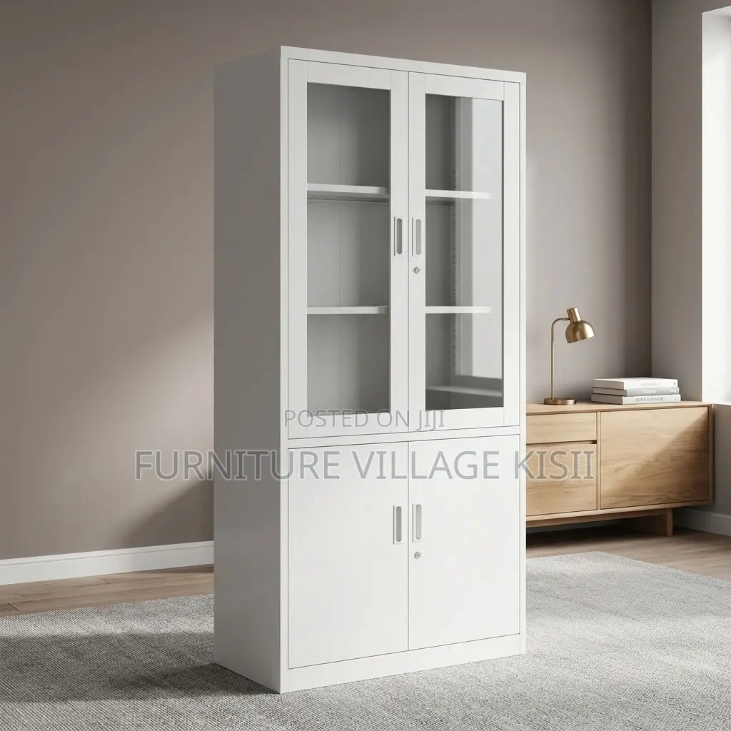 Half Glass Metallic Filing Cabinet