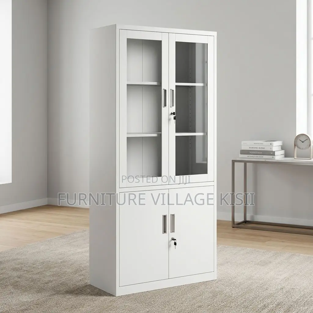 Half Glass Metallic Filing Cabinet