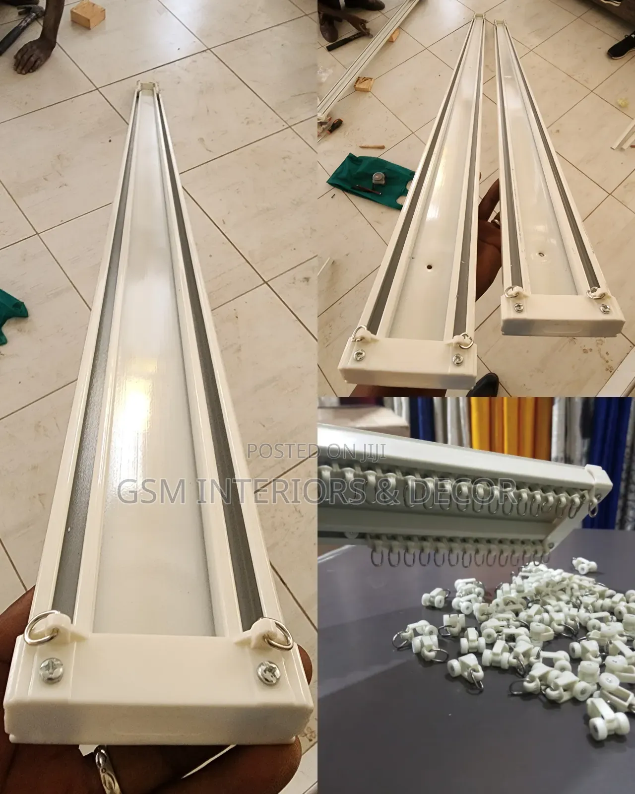 Aluminium Double Curtain Rails With Smooth Glinders