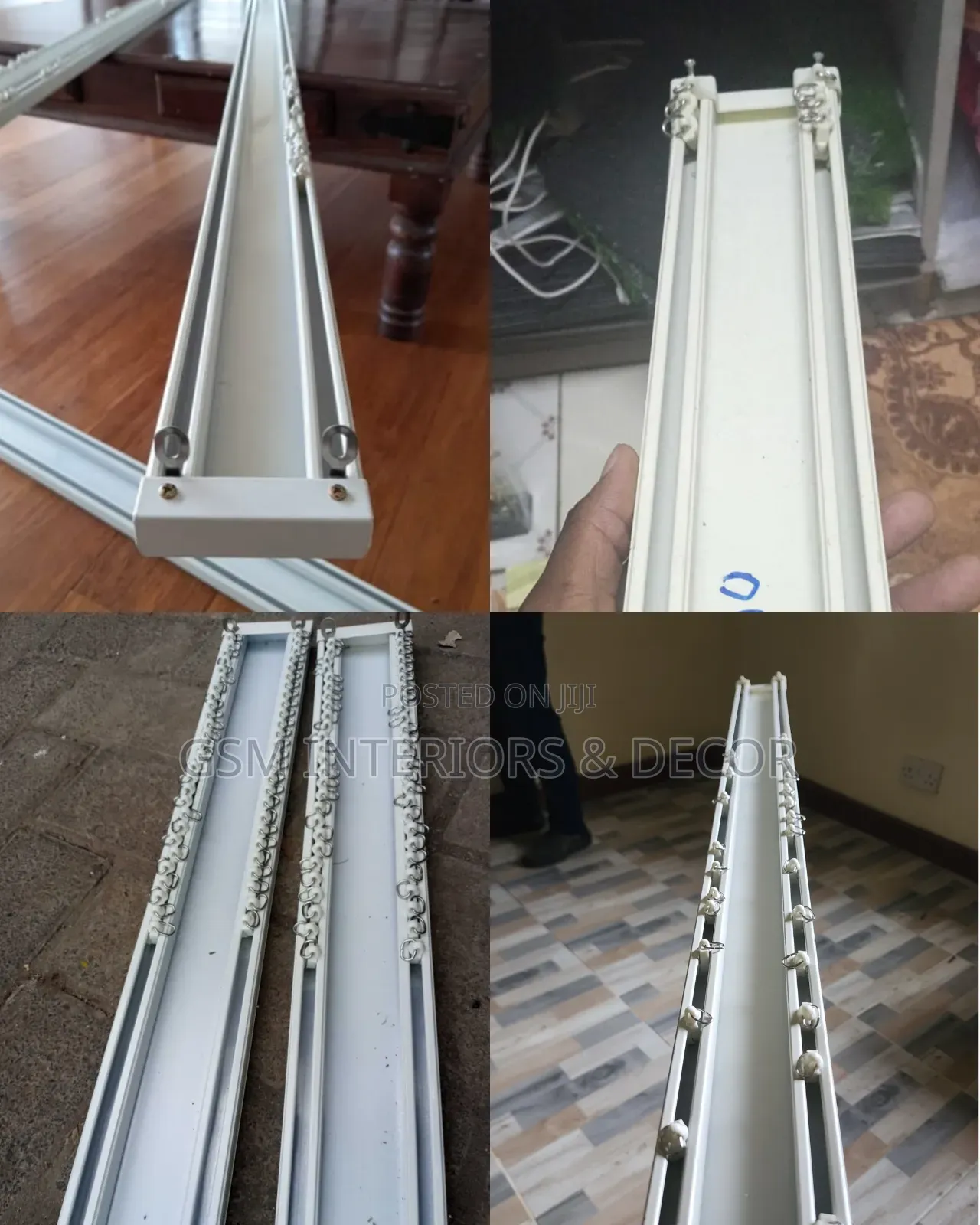 Aluminium Double Curtain Rails With Smooth Glinders