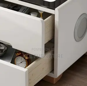 Bedside Table : Modern Smart White Nightstand