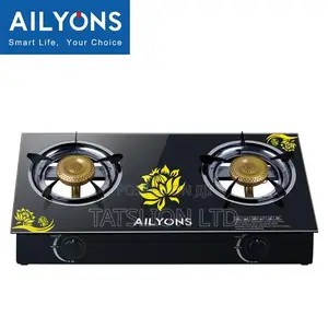 AILYONS GS014-5, 2 Burner Glass Top Gas Cooker