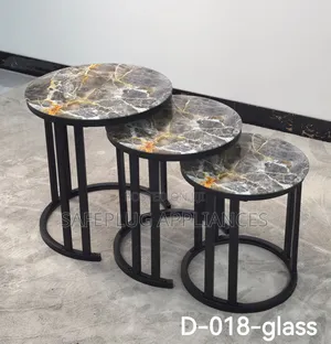 Luxury 3-in-1 Pure Marble Executive Coffee Table Set