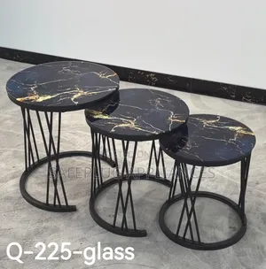 Executive 3-Piece Pure Marble Nesting Tables – Modern Stylish