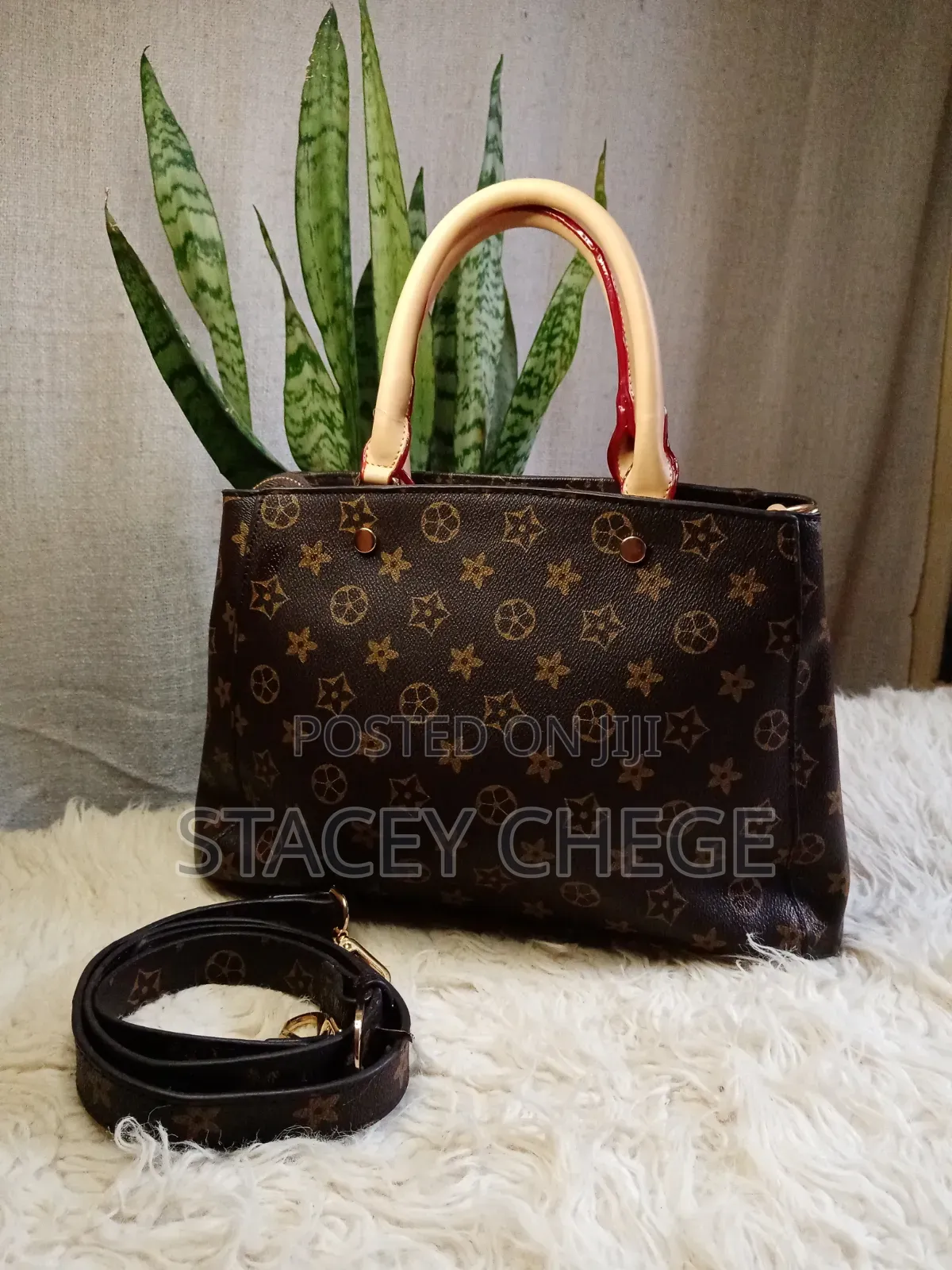 Elegant Monogram Tote With Matching Strap—perfect for Everyday Style!