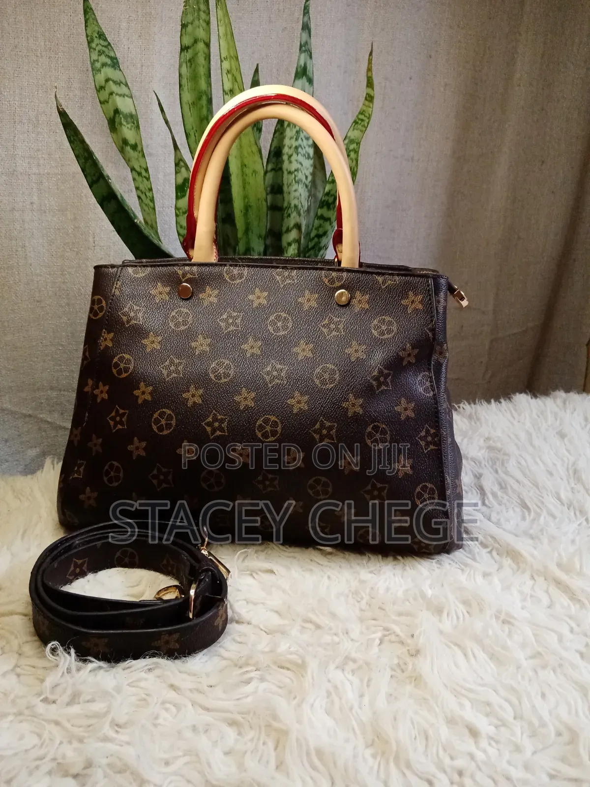 Elegant Monogram Tote With Matching Strap—perfect for Everyday Style!