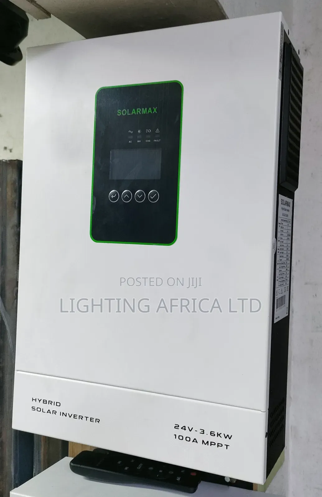 3.6kva Solarmax - 24v Hybrid Inverter 100A Inbuilt MPPT Controller