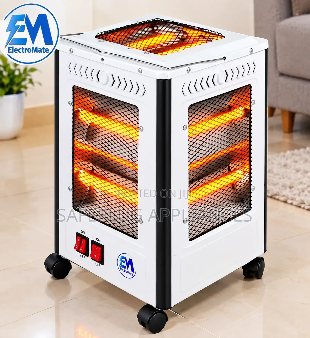ElectroMate QH02 2000W 5-Sided Quartz Room Heater – Ortable Powerful