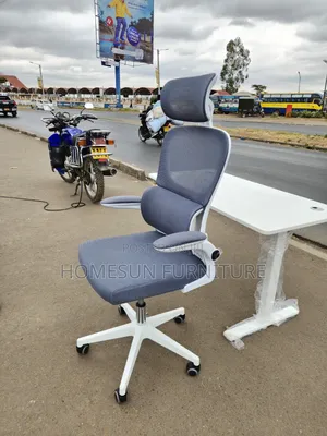 Ergonomic Executive Office Chair With Headrest Footrest – Grey