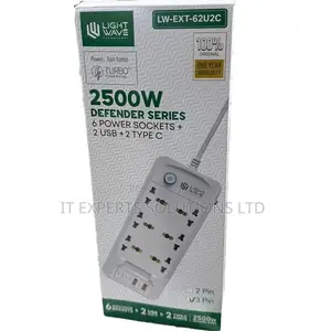 Lightwave 6 Way Extension With 2 Type C + 2 USB Ports - 62u2c