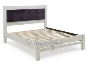 Handcrafted Rustic 5x6 Queen Bed, Tufted Velvet Headboard