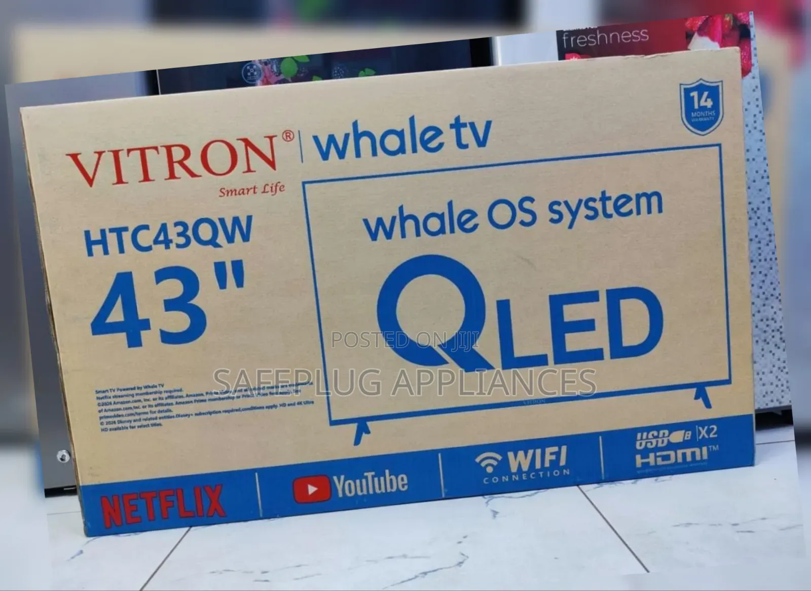 Vitron Whale 43" Smart QLED TV– Modern Design Immersive Viewing