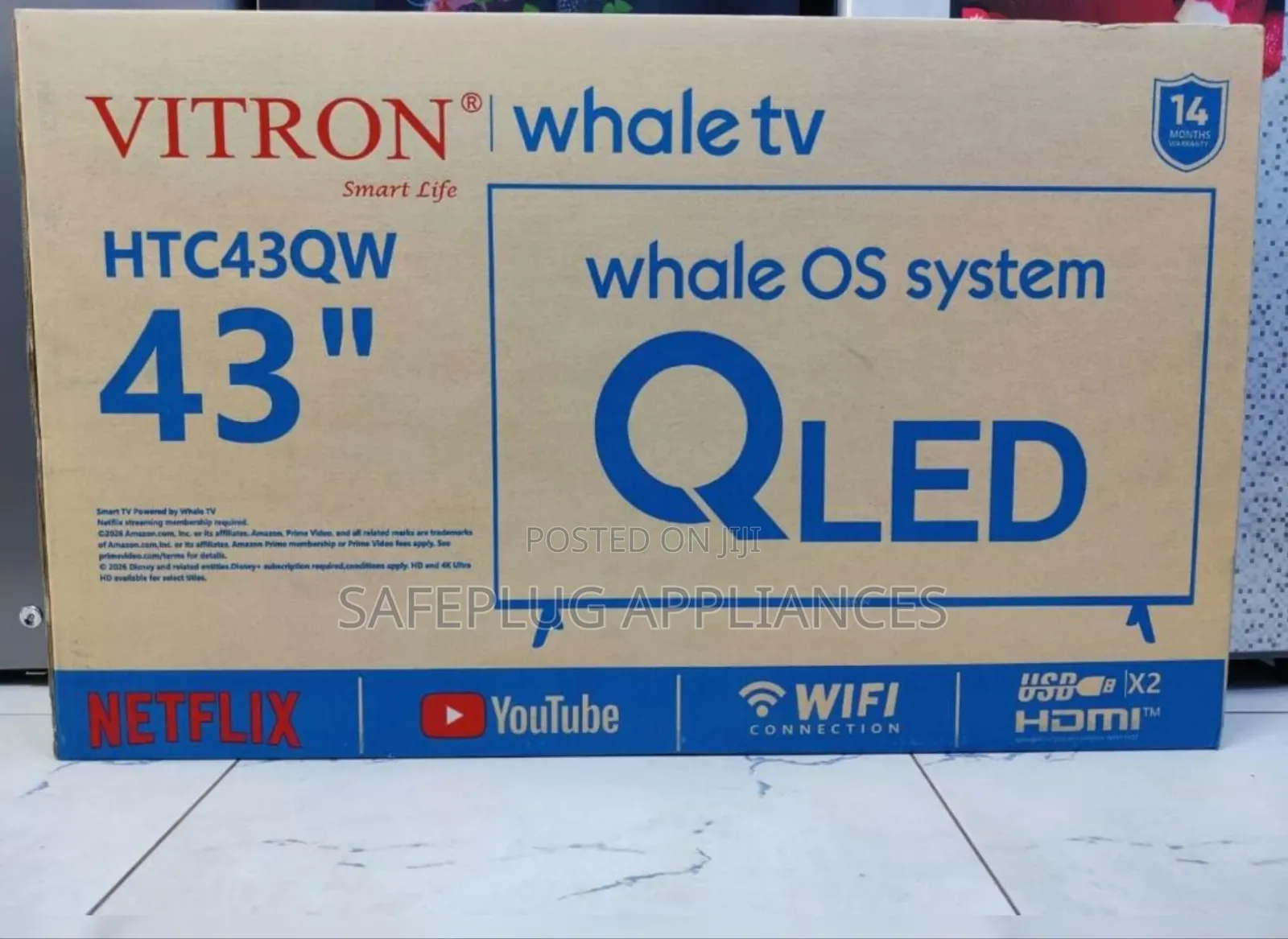 Vitron Whale 43" Smart QLED TV– Modern Design Immersive Viewing
