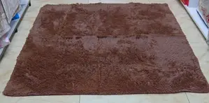 Fluffy Shaggy Carpets – Soft Plush Rugs | Brown, Red Wave Pattern
