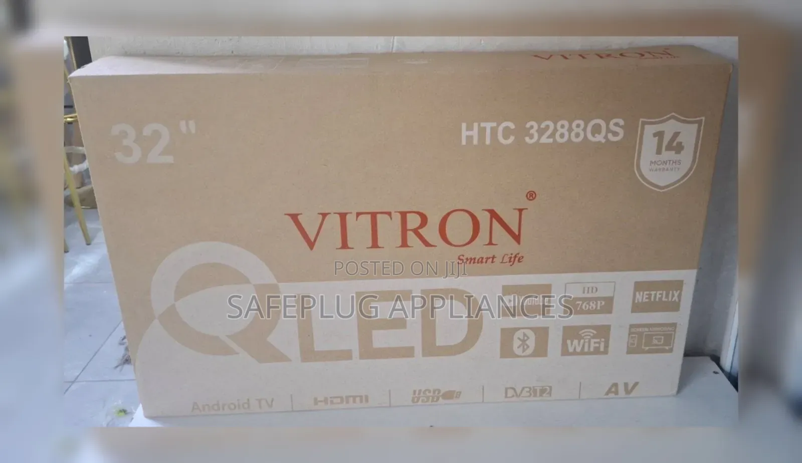 Vitron 32" QLED Smart Digital TV –Frameless Android TV With Wi-Fi BT