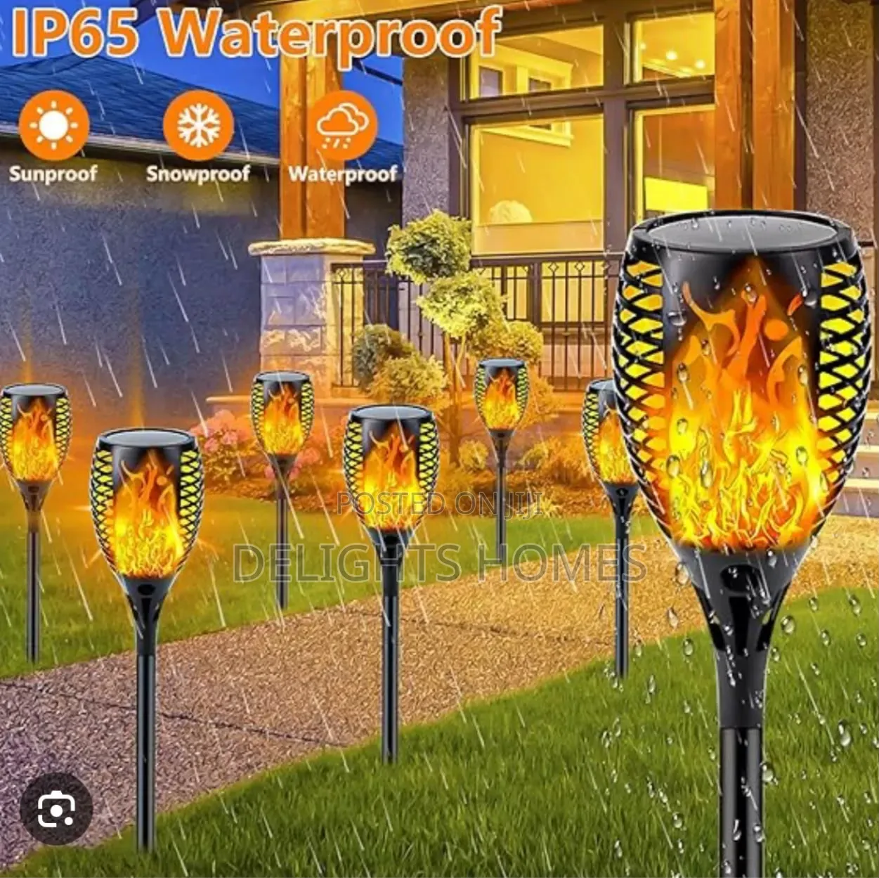Solar Torch Lights With Flames for Outdoor Decoration*