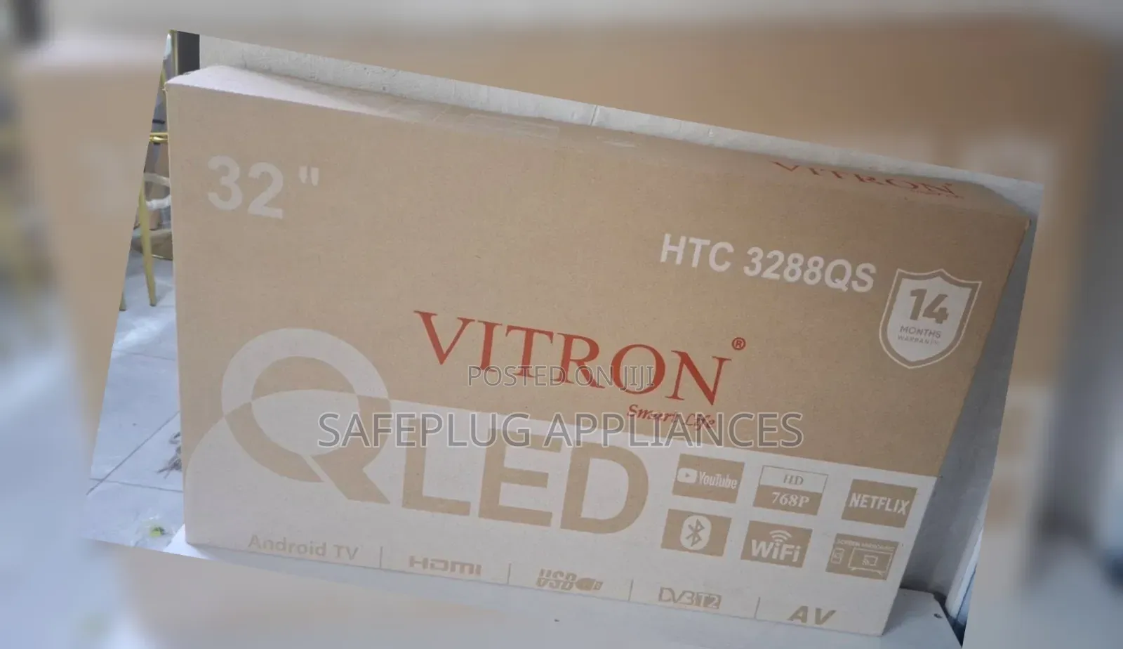 Vitron 32" QLED Smart Android TV – Bluetooth, Wi-Fi Inbuilt Decoder