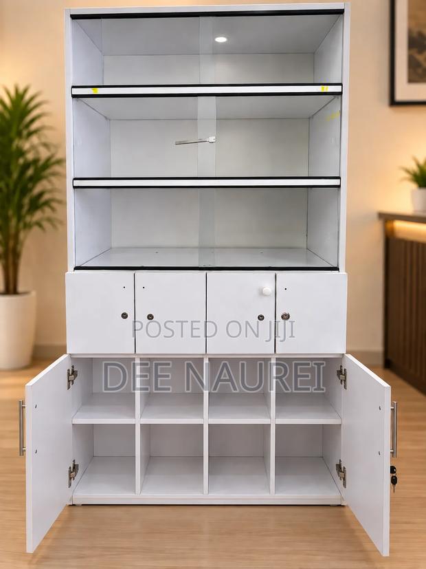 White Salon Cosmetics Display Cabinet With Storage - thumbnail 3