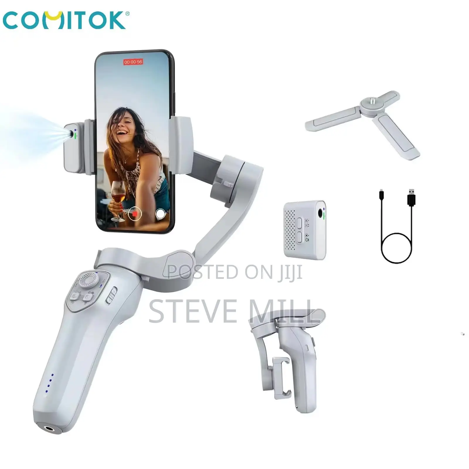 COMITOK L7C Pro 3-Axis AI Gimbal | Magnetic Tracker + Fill Light