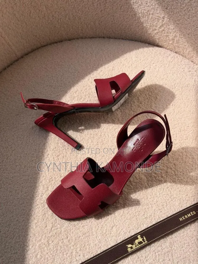 Leather Slingback Heels